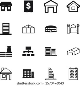 building vector icon set such as: high, abstract, organizational, rise, transport, pyramid, corporate, glasshouse, agronomy, spirituality, muslim, green, break, refund, plane, leadership, organic