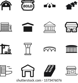 building vector icon set such as: box, button, three, rectangle, river, grunge, family, door, outline, image, service, delivery, stock, lift, lego, creative, abstract, wall, classic, housing, out