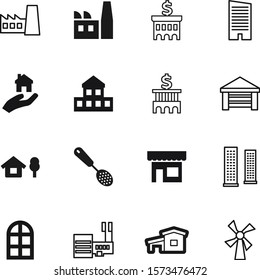 building vector icon set such as: frame, windmill, log, traditional, kitchen, plate, decorative, lodge, hands, boutique, small, chimney, restaurant, cabin, cooking, nature, villa, car, wood, inside