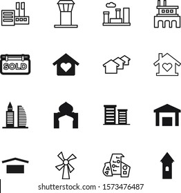 building vector icon set such as: image, flour, mill, grunge, industry, manufacture, shipment, agriculture, burj, retro, citadel, box, control, windmill, wheat, shipping, plane, company, culture