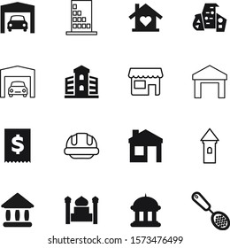 building vector icon set such as: tower, hard, cooking, faith, unit, internet, restaurant, ui, food, refund, town, storefront, square, property, delivery, burj, mortgage, hat, place, citadel, stock