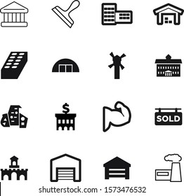 Building Vector Icon Set Such As: Arm, Filling, Grunge, Stone, Blue, Thin, Adult, Wheel, Linear, Savings, Male, Emblem, Red, Manufacture, Bricks, Hospital, Ancient, Cleaner, Rough, Rural, Brick, Sale