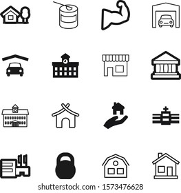 Building Vector Icon Set Such As: Restaurant, Bottle, Village, Roman, Governmental, School, Healthcare, Money, Institution, Log, Training, Lodge, Jar, Medicine, Nutrition, Medical, Abstract, Housing