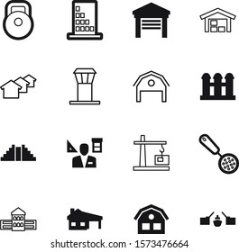building vector icon set such as: saint, houses, cooking, university, strength, station, exercise, museum, traffic, businessman, metal, body, road, man, car, suburb, engineering, work, plane, college