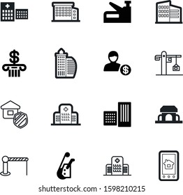 building vector icon set such as: internet, window, shop, up, architectural, government, heavy, road, cafe, app, mechanic, set, communication, residential, tablet, railroad, reataurant, lift