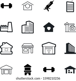 building vector icon set such as: pollution, repair, nuclear, pictogram, automobile, structure, crane, mortgage, one, heart, button, game, toy, hotel, commerce, commercial, door, tower, grocery