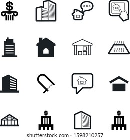 building vector icon set such as: hothouse, heat, agronomy, classic, climate, company, clip, greenhouse, computer, temperature, cut, farming, communication, store, hotel, money, fretsaw, green, build