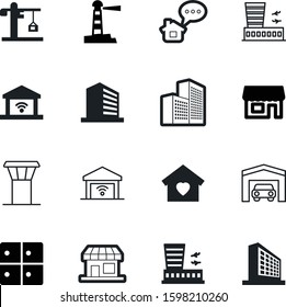 building vector icon set such as: equipment, romance, departure, work, pictogram, lighthouse, flight, summer, lifting, chat, color, linear, start, family, air, light, sea, controller, company, sky
