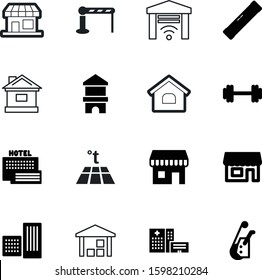 building vector icon set such as: metal, wooden, view, flooring, brick, car, sport, bank, care, tax, mortgage, key, emergency, buildings, sea, summer, temperature, cube, surface, spirit, warehouse