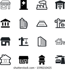 building vector icon set such as: button, cube, blocks, investment, architectural, light, bank, urgency, gate, eps10, exterior, start, buildings, remote, kit, automobile, cross, wireless, one, roof