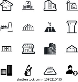building vector icon set such as: lift, oil, eco, weight, hospital, automatic, interior, traffic, environmental, window, door, human, commerce, fill, banking, small, icons, money, ambulance, aircraft