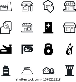 building vector icon set such as: hand, natural, kit, nuclear, engineering, physical, travel, temperature, traffic, floor, hook, underfloor, build, controller, er, medicine, first, apartment, urgency