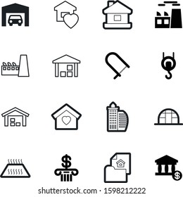 building vector icon set such as: state, city, auto, machine, floor, internet, system, residence, agronomy, pipe, logo, garage, heater, growth, oil, natural, cottage, underfloor, carpentry, flooring