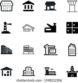 building vector icon set such as: bus, sky, old, bag, logistic, glyph, station, clip, port, traffic, build, historical, fortress, history, mechanic, crane, healthcare, sand, medical, train, apartment