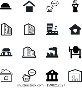 building vector icon set such as: finance, nobody, orange, plant, romance, natural, jet, safety, unit, sweet, departure, airplane, architectural, passenger, start, smoke, heart, tourism, nuclear, sky