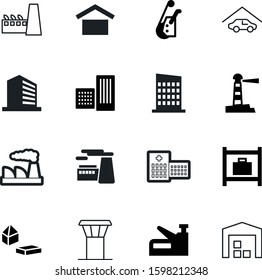building vector icon set such as: garage, animal, sea, jet, ambulance, logistic, glyph, bank, hospital, weight, doctor, company, traffic, plane, baggage, isometric, pictogram, lift, aviation