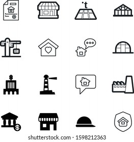 building vector icon set such as: emotion, exterior, safety, tax, environment, lifting, apartment, floor, commerce, temperature, silhouette, service, climate, agreement, journey, shopping, natural