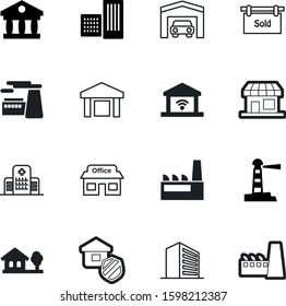 building vector icon set such as: shield, investment, web, doctor, warehouse, people, animal, view, finance, marine, heavy, grocery, hotel, government, shipping, defense, roof, green, nautical, set