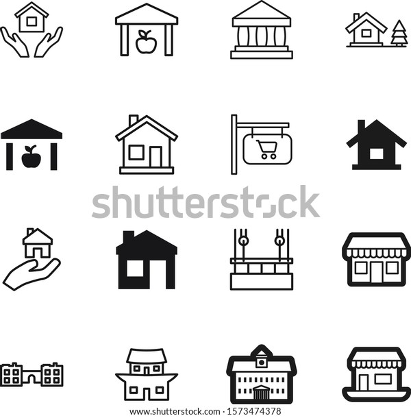 Building Vector Icon Set Such Asia Stock Vector Royalty Free