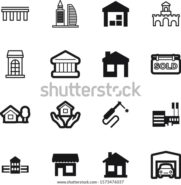 building vector icon set such as: knowledge,\
object, blue, care, pixel, perfect, arch, school, education,\
knight, glass, linear, cartoon, image, skyscraper, roof, shipment,\
garage, roman,\
creative