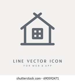 Building vector icon. Single isolated object. For web and App.