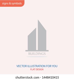 Building vector icon . The symbol of building . Businnes center icon . Buildings icon