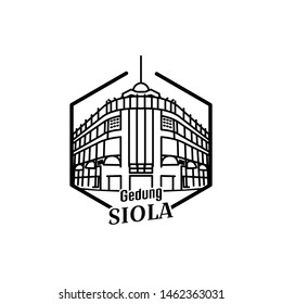 
Building vector illustration, City icon monument. poster or postcard template