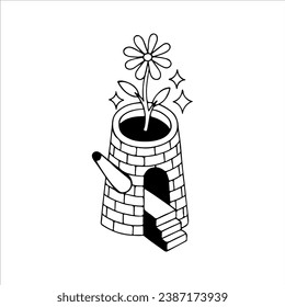 building vector illustration with concept flowers