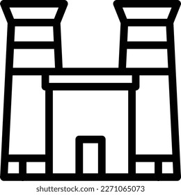 building  Vector illustration on a transparent background. Premium quality symmbols. Thin line vector icons for concept and graphic design. 
