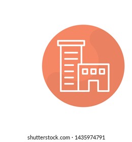 Building Vector Illustration, outline sign.