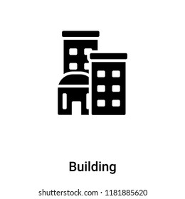 Building icon  vector isolated on white background, logo concept of Building  sign on transparent background, filled black symbol