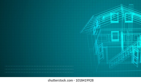 Building. Vector. Layout of the house. Scheme. Color illustration
