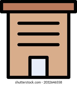 building vector line colour icon