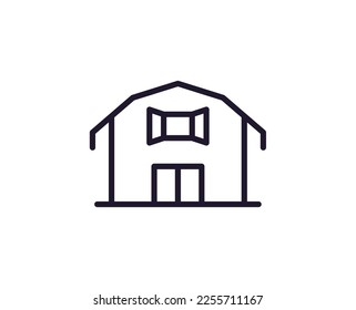 Building vector line icon. Premium quality logo for web sites, design, online shops, companies, books, advertisements. Black outline pictogram isolated on white background 