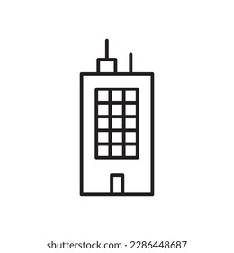 Building vector linear icon. Building flat sign design. Building symbol isolated pictogram. Real estate UX UI icon symbol outline sign 