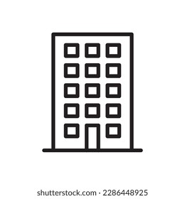 Building vector linear icon. Building flat sign design. Building symbol isolated pictogram. Real estate UX UI icon symbol outline sign 