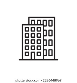 Building vector linear icon. Building flat sign design. Building symbol isolated pictogram. Real estate UX UI icon symbol outline sign 