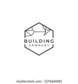 Building vector logo. House logo. Building company emblem. 