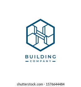 Building vector logo. House logo. Building company emblem. 