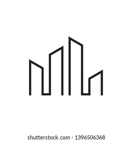 Building vector logo  minimalist line style. Real estate icon design