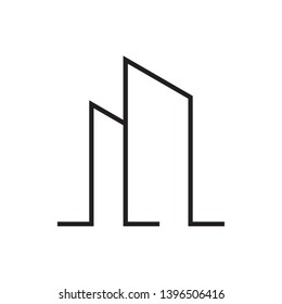 Building vector logo  minimalist line style. Real estate design