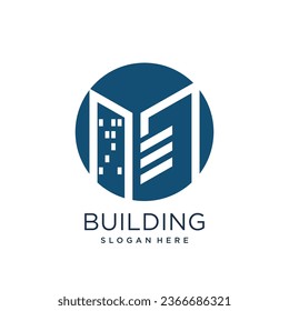 Logo del vector de construcción con estilo moderno