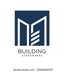 Logo del vector de construcción con estilo moderno