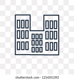 Building vector outline icon isolated on transparent background, high quality linear Building transparency concept can be used web and mobile