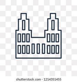 Building vector outline icon isolated on transparent background, high quality linear Building transparency concept can be used web and mobile