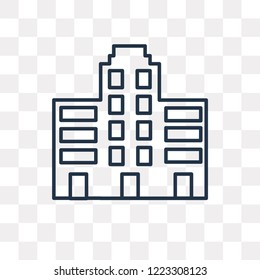 Building vector outline icon isolated on transparent background, high quality linear Building transparency concept can be used web and mobile