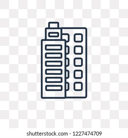 building vector outline icon isolated on transparent background, high quality linear building transparency concept can be used web and mobile