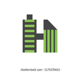 Building vector real estate, house symbol and home icon
