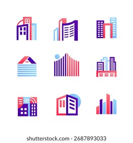 Ilustración de colección de diseño de conjunto de Vector de construcción