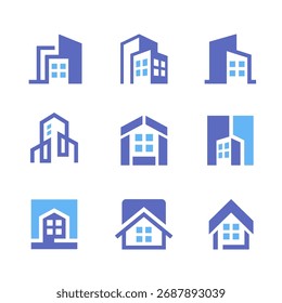 Ilustración de colección de diseño de conjunto de Vector de construcción